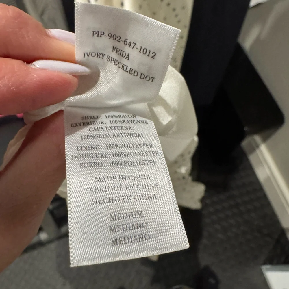 Rails Frida ivory dress with Polka Dots size medium. Like new. Used once - Picture 7 of 9